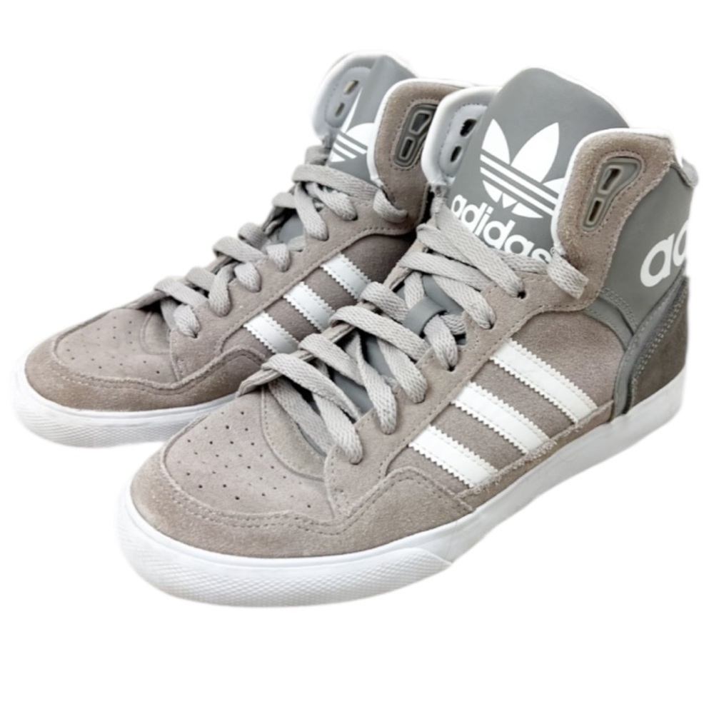 Adidas Women’s 7 Extaball High Top Sneaker Gray Suede Leather Shoe Retro